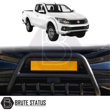Chrome A-Bar nudge bar for Fiat Fullback pickup truck (2015–2019), designed for bumper protection and enhanced styling.