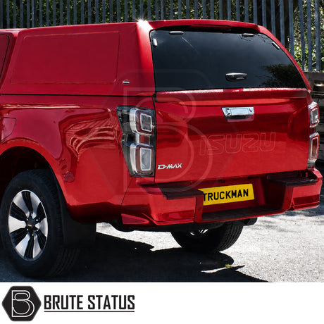 Maxus T90EV RS canopy solid sided design with glazed rear window and remote locking for secure commercial pickup storage