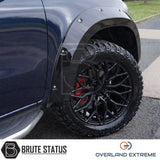 Wide wheel arch kit for Mercedes X-Class Double Cab, gloss black overfenders with professional fit and rugged styling.