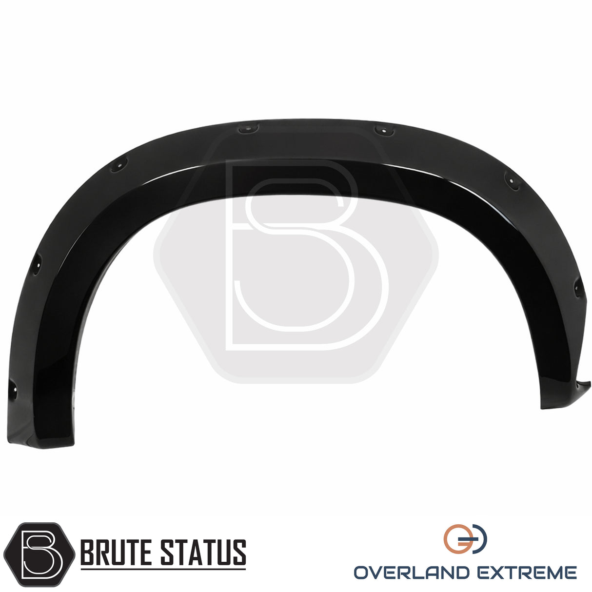 Mercedes X-Class 2017-2020 riveted style wide arch kit in gloss black, aftermarket fender flare upgrade for rugged off-road styling.