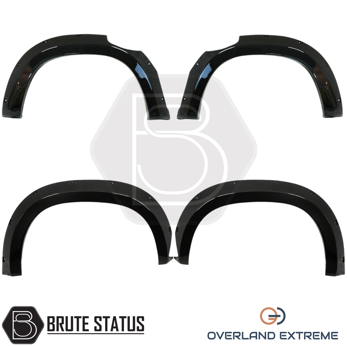 Gloss black Mercedes X-Class fender flare kit, designed to deliver a bold wide body appearance for 2017-2020 models.