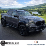 Mercedes X-Class Overland Extreme wide arch kit featuring cosmetic rivets, UV-resistant gloss black finish and professional fitment.
