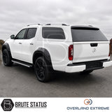 Gloss black wide body arch kit for Mercedes X-Class, adding aggressive off-road looks and a wider vehicle stance.