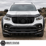 White Mercedes X-Class with ABS bonnet stone deflector fitted, combining bug protection, chip resistance and rugged aftermarket styling
