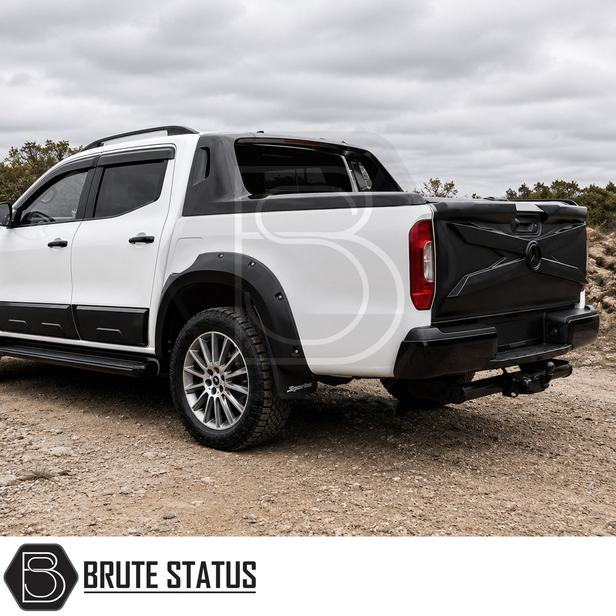 Matte black tailgate cladding cover for Mercedes X-Class 2017-2020 designed to protect against scratches, dents and everyday wear