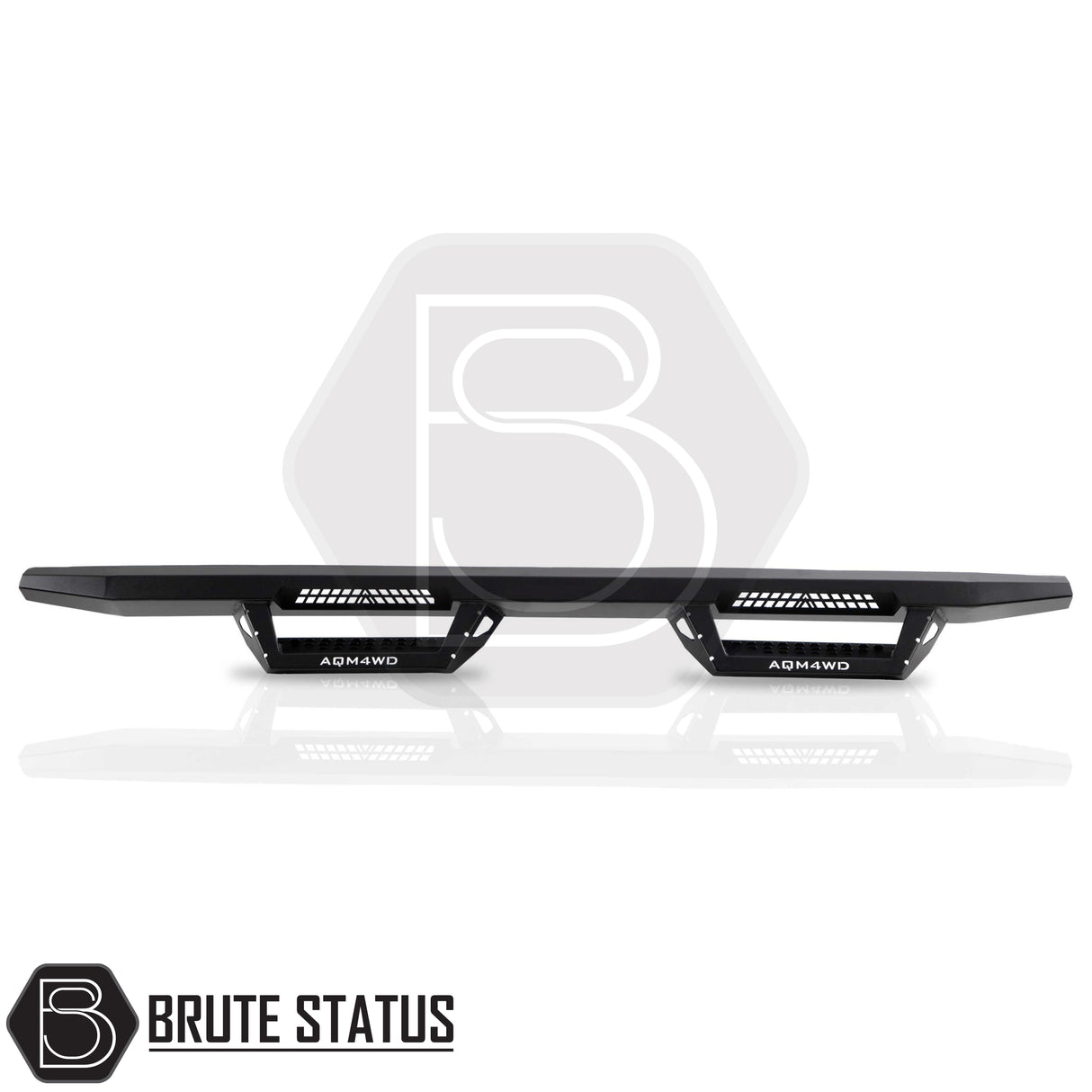 Matte black heavy duty carbon steel powder coated side steps with mounting hardware and instructions for easy and straightforward installation into existing points. 