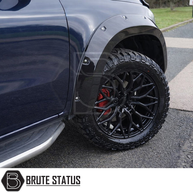 Premium gloss black wide arch kit for Mercedes X-Class 2017-2020 pickup truck Overland Extreme wheel arch extensions