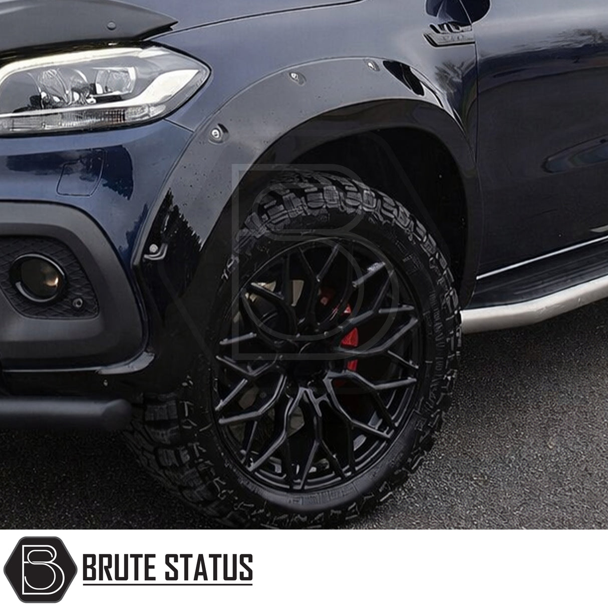 Overland Extreme gloss black wide wheel arches for Mercedes X-Class 2017-2020 double cab off-road fender flare kit