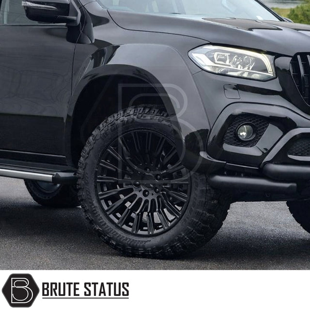 Overland Extreme matte black wide wheel arches for Mercedes X-Class 2017-2020 double cab fender flare kit