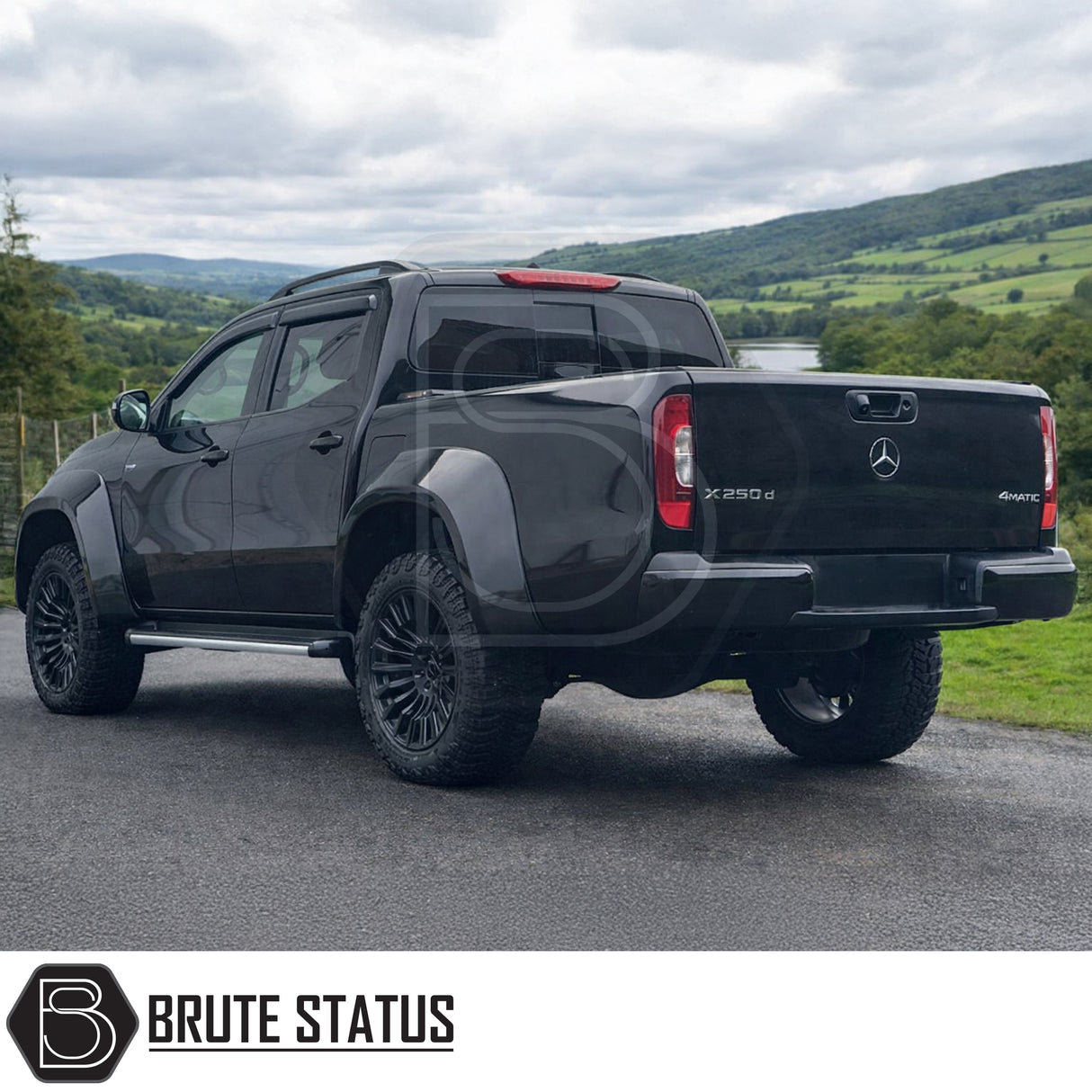 Premium matte black wide arch kit for Mercedes X-Class 2017-2020 pickup truck Overland Extreme fender flares