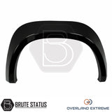 Aftermarket Mercedes X-Class 2017-2020 gloss black wheel arch extensions for overland, adventure and off-road vehicle builds.