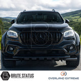 Premium Mercedes X-Class wide arch conversion kit with smooth gloss black finish, enhancing vehicle styling and road presence.
