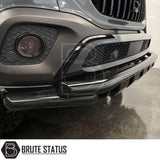 Mercedes X-Class gloss black nudge bar fitted to front bumper with wide arches and black alloy wheels