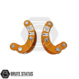 2" suspension lift kit for 2005–2015 Mitsubishi L200 Series 4 B40, featuring anodised aluminium front shock spacers and heavy-duty steel rear lift shackles.