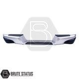 Silver rear bumper for 2015-2019 Mitsubishi L200, featuring a sleek factory-style finish, non-slip foot steps with drainage channels, and a durable, direct bolt-on design for easy installation and rugged use.