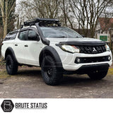 Overland Extreme Wide Wheel Arch Kit for Double Cab Vehicles – Premium ABS plastic, precision CAD-designed fit, lightly textured matt black finish, includes rubber seal, full installation hardware, UV-resistant, adds approx. 75mm width per side, reversible fit.