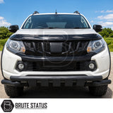 Mitsubishi L200 MK5 2015-2019 fitted with matte black city bar nudge bar enhancing front-end protection and aggressive pickup truck styling