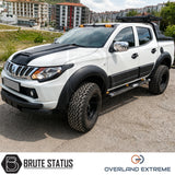 Black Mitsubishi L200 2015-2019 bonnet scoop made from impact-resistant plastic, premium Series 5 exterior styling upgrade with easy 3M adhesive fitment.
