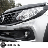 Mitsubishi L200 Series 5 2015–2019 Premium Black Acrylic Bonnet Guard and Wind Deflectors Set – 4-Piece Front & Rear Window Deflectors with Aerodynamic, Scratch-Resistant Design