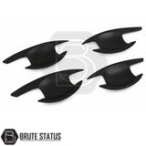 Mitsubishi L200 2015-2019 Series 5 door handle inserts in matte black ABS plastic for exterior de-chrome and pickup truck styling upgrade
