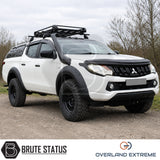 Mitsubishi L200 Series 5 2015-2019 Wide Arch Kit Overland Extreme in matte black, premium wheel arch extensions for Double Cab pickup trucks.