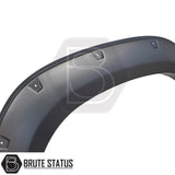 Aftermarket wide fender flare kit for Mitsubishi L200 Triton Series 6 with smooth black finish