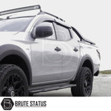 Mitsubishi L200 Series 5 2015–2019 Premium Black Acrylic Bonnet Guard and Wind Deflectors Set – 4-Piece Front & Rear Window Deflectors with Aerodynamic, Scratch-Resistant Design