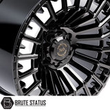 Set of four Hawke Nevada wheels in gloss or matte black with included wheel nuts, spigot rings and rugged styling