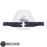 Black rear bumper for Nissan Navara NP300 (2015–2022), featuring a sleek factory-style finish, pre-drilled holes for OEM parking sensors, non-slip foot steps with drainage channels, and a durable, direct bolt-on design for easy installation and rugged use