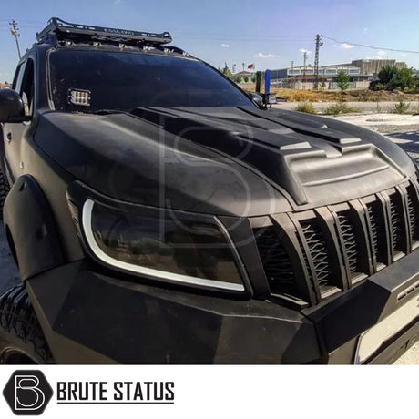 Matte black bonnet scoop for nissan navara 2015-2022 pickup truck 