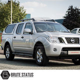Nissan Navara 2005-2015 D40 with Truckman GLS Hardtop Canopy featuring remote locking, lockable sliding windows, and a luxury design, enhancing vehicle's utility and security.