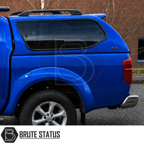 Truckman GLS canopy fitted to Nissan Navara D40 pickup truck with vinyl-lined interior and LED load light