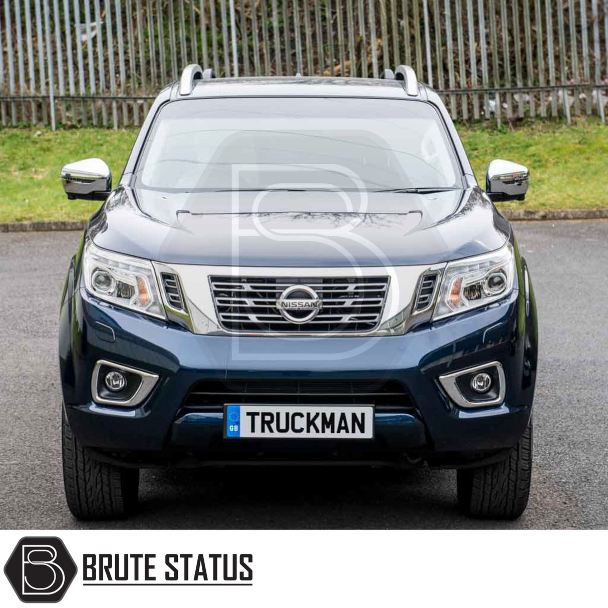 Nissan Navara 2005-2015 D40 Truckman Grand Hardtop Canopy with remote locking, featuring cab-high design and tinted windows, displayed by Brute Status.