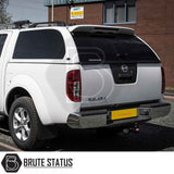 Nissan Navara 2005-2015 D40 Truckman Grand Hardtop Canopy with remote locking, tinted windows, and alloy wheels, enhancing storage and security for your pickup.
