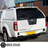 Nissan Navara D40 with Truckman L-Series Hardtop Canopy, showcasing solid-sided design and tinted rear window for added security and style.