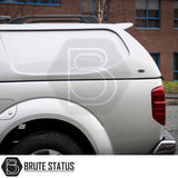 Silver Nissan Navara D40 with Truckman L-Series Hardtop Canopy, showcasing remote locking and sleek design for enhanced security and style.
