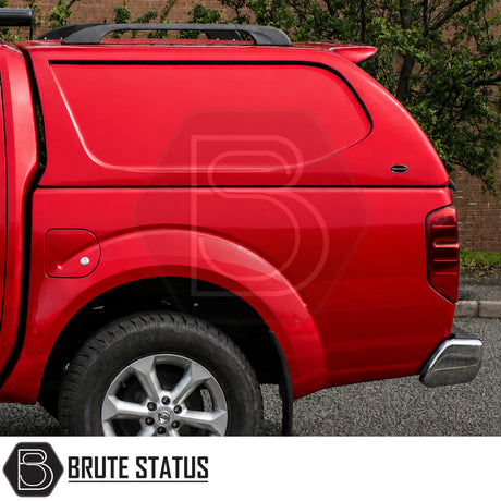 Luxury Nissan Navara canopy with carpet-lined interior and solid-sided commercial styling
