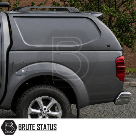 Nissan Navara D40 L-Series hardtop canopy with sliding bulkhead window and extra load bed storage