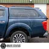 Nissan Navara 2015-2023 NP300 Truckman GLS Hardtop Canopy, showcasing a sleek, fitted look with remote locking, ideal for secure, stylish truck customization.