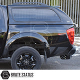 Nissan Navara 2015-2023 NP300 Truckman GLS Hardtop Canopy with remote locking, featuring tinted sliding windows and black alloy rims, ideal for secure and stylish truck customization.