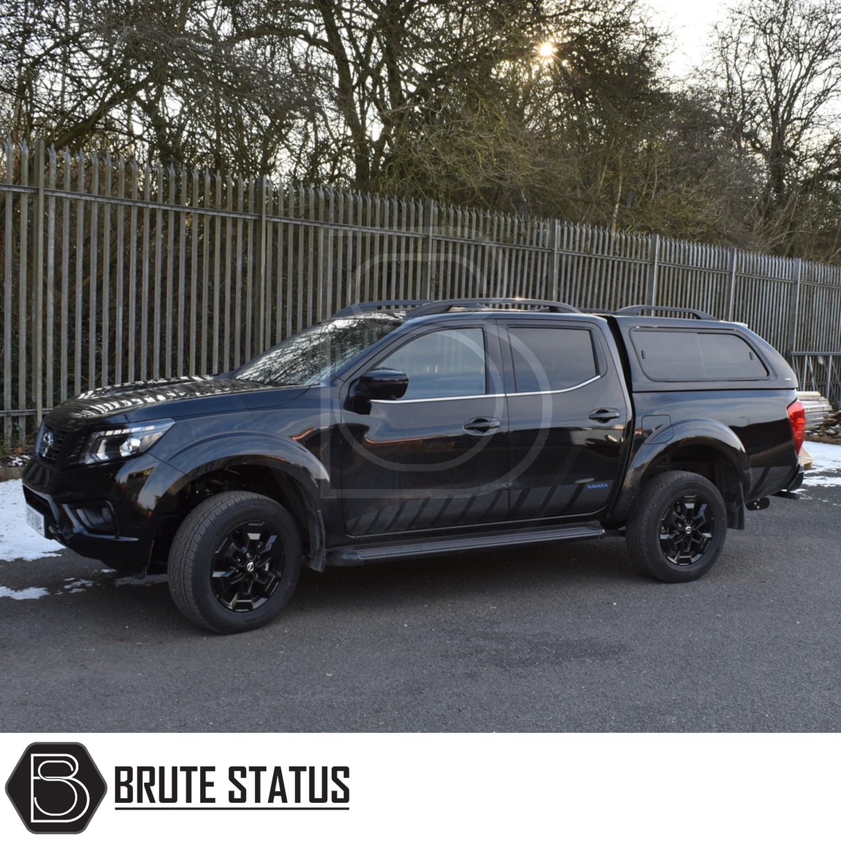 Nissan Navara 2015-2023 NP300 Truckman GLS Hardtop Canopy with remote locking, featuring sporty design, lockable sliding windows, and integrated LED light, showcased on a pickup truck.