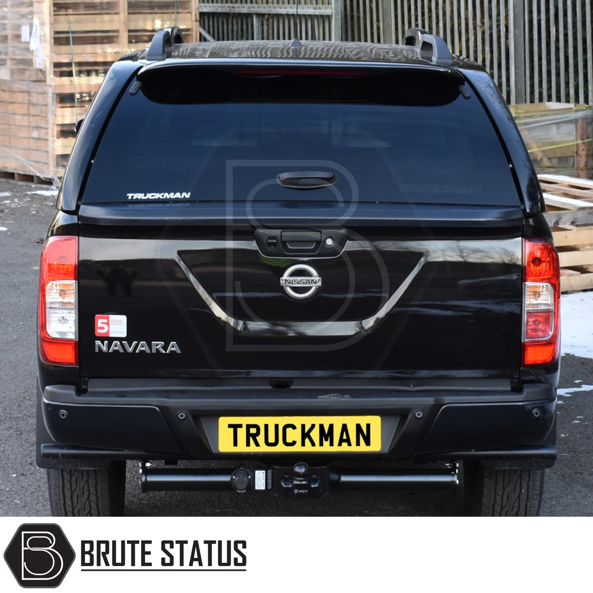 Nissan Navara 2015-2023 NP300 with Truckman GLS Hardtop, featuring remote locking, sliding windows, and a stylish rear view, ideal for enhanced truck functionality.