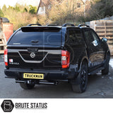 Nissan Navara 2015-2023 NP300 Truckman GLS Hardtop Canopy with remote locking, featuring a sleek design, roof rails, and lockable sliding windows for enhanced security and ventilation.