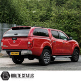 Nissan Navara 2015-2023 Truckman Grand Hardtop Canopy with remote locking, featuring tinted windows and carpet-lined interior, enhancing storage and security for pickup trucks.