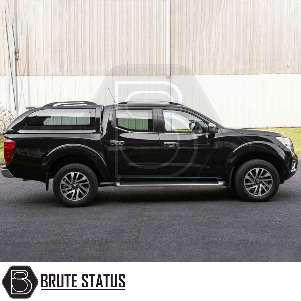 Nissan Navara 2015-2023 NP300 Truckman Grand Hardtop Canopy with remote locking, featuring a sleek design, tinted windows, and pop-out ventilation.