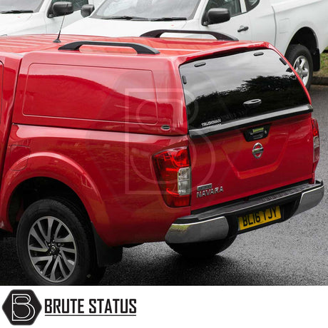 Nissan Navara 2015-2023 NP300 with Truckman RS Hardtop Canopy, featuring a tinted rear window and robust design for enhanced security and versatility.