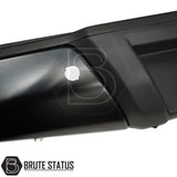 Rear view of black Nissan Navara NP300 bumper 2015–2022 showing pre-drilled parking sensor holes one per side