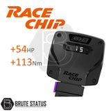 Close-up of RaceChip GTS 5 Tuning Box for Nissan Navara 2005-2015, enhancing power and efficiency with Bluetooth connectivity and smart features.