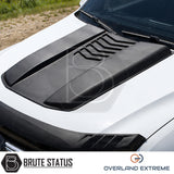 Nissan Navara Overland Extreme bonnet scoop in matte black, premium ABS hood scoop styling upgrade with no-drill installation.