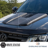 Nissan Navara bonnet scoop featuring Overland Extreme design, durable ABS plastic hood scoop with precision CAD-engineered fitment.
